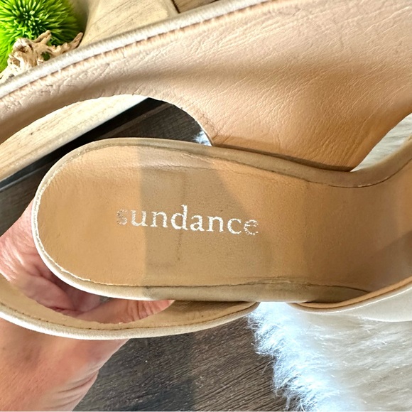 Sundance Catalog Tan/cream Block Heels Size 41 EU SIZE 10 US - Picture 5 of 7